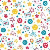a colorful pattern with various items vector