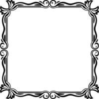 a black and white square frame with ornate design vector