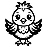 a cartoon bird with a big beak and a small head vector