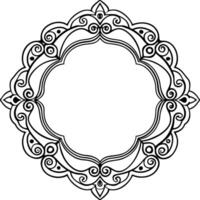 a black and white drawing of a circular frame vector