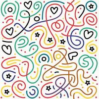 a colorful pattern with hearts and stars vector
