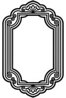 a black and white drawing of a frame with a decorative border vector