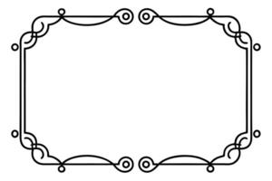 a black and white drawing of a frame with a scroll vector