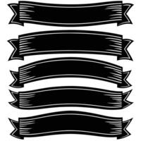 a set of black ribbons with different shapes vector