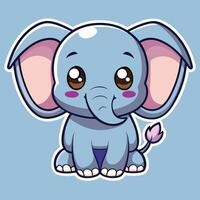 a cartoon elephant with big eyes and pink ears vector
