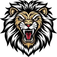 lion head with open mouth on a white background vector