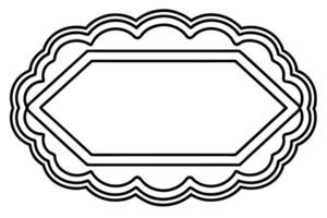 a black and white drawing of a frame with a scalloped border vector