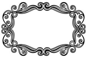 a black and white ornate frame with swirls vector