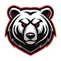 the head of a bear is shown on a white background vector