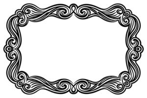 a black and white ornate frame with swirls vector