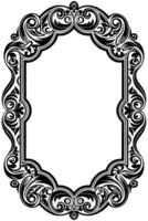 an ornate frame with black and white design vector