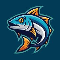 a fish with a blue and orange color scheme vector