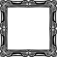 a black and white square frame with a floral design vector