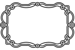 a black and white drawing of a frame with a scroll vector
