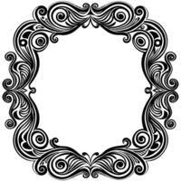 a black and white ornamental frame with swirls vector
