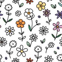 seamless pattern with flowers and leaves vector
