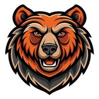 the head of a bear is shown in a cartoon style vector