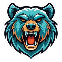 the head of a bear with an angry expression vector