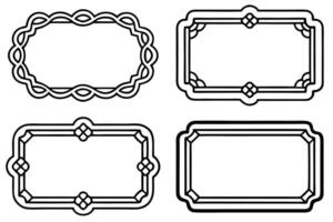 four different black and white frames with ornamental designs vector