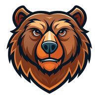 the head of a bear is shown on a white background vector