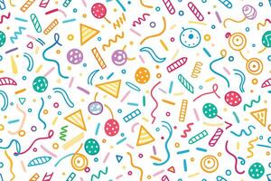 a colorful party background with confetti and streamers vector