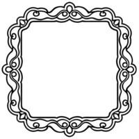 a black and white drawing of a square frame vector