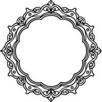 a round frame with ornate design vector