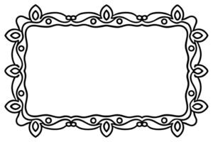 a black and white drawing of a frame with a decorative border vector