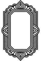 a black and white ornate frame with a white border vector