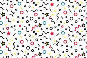 a colorful pattern with stars and other shapes vector