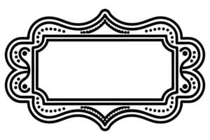 a black and white drawing of a frame with a border vector
