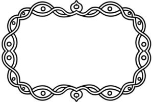 a black and white drawing of a celtic style frame vector