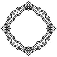 a black and white drawing of a circular frame vector