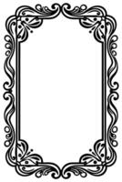 a black and white ornate frame with a scroll vector