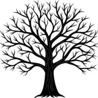 a black and white illustration of a tree with no leaves vector