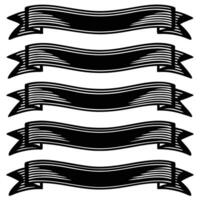 a set of black ribbons on a white background vector