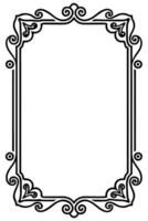 a black and white drawing of a frame with ornate design vector