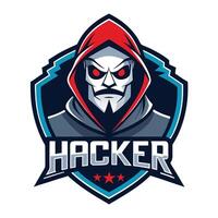 the logo for a hacker team vector