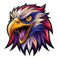 an eagle head with a red, blue and yellow color scheme vector
