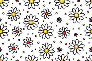 a white background with a bunch of daisies vector