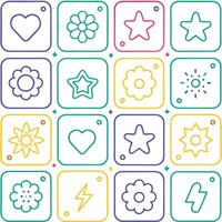 a set of icons with different shapes and colors vector