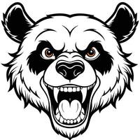 a panda bear head with its mouth open vector