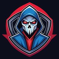 a cartoon character with a hoodie and red eyes vector