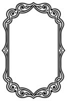 a black and white ornate frame with a white background vector