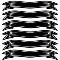 a set of black ribbons with a white background vector