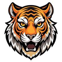 the head of a tiger is shown on a white background vector