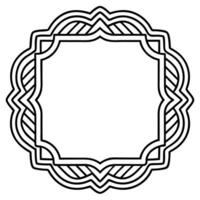 a black and white drawing of a circular frame vector
