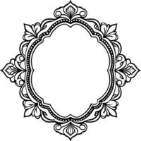 a black and white ornate frame with a white background vector