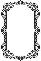 a black and white drawing of a frame with ornate design vector