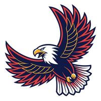 an eagle flying with its wings spread out vector